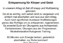 Entspannungskurs – raus aus dem Alltag