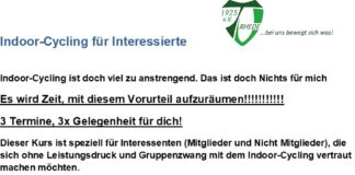 Wir starten unseren Indoor-Cycling-Sonntag wieder für und mit Euch