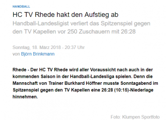 Aufstieg alleine nicht mehr zu schaffen