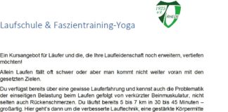Neues Kursangebot Laufschule & Faszientraining – Yoga